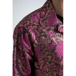 Dolce & Gabbana Fuchsia Pink Floral Jacquard Button Down Shirt TSH84203-41