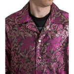 Dolce & Gabbana Fuchsia Pink Floral Jacquard Button Down Shirt TSH84203-41