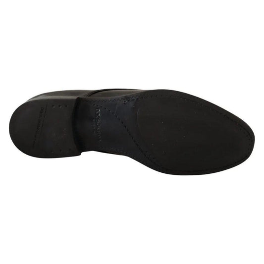 Dolce & Gabbana Black Leather Derby Dress Formal Shoes MV4039-41.5