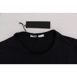 Daniele Alessandrini Chic Blue Cotton Crew-Neck Tee Daniele Alessandrini Black