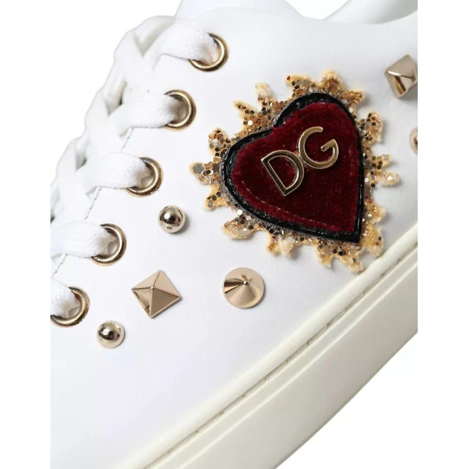حذاء سنيكرز Dolce &amp; Gabbana Portofino Sacred Heart أبيض للنساء