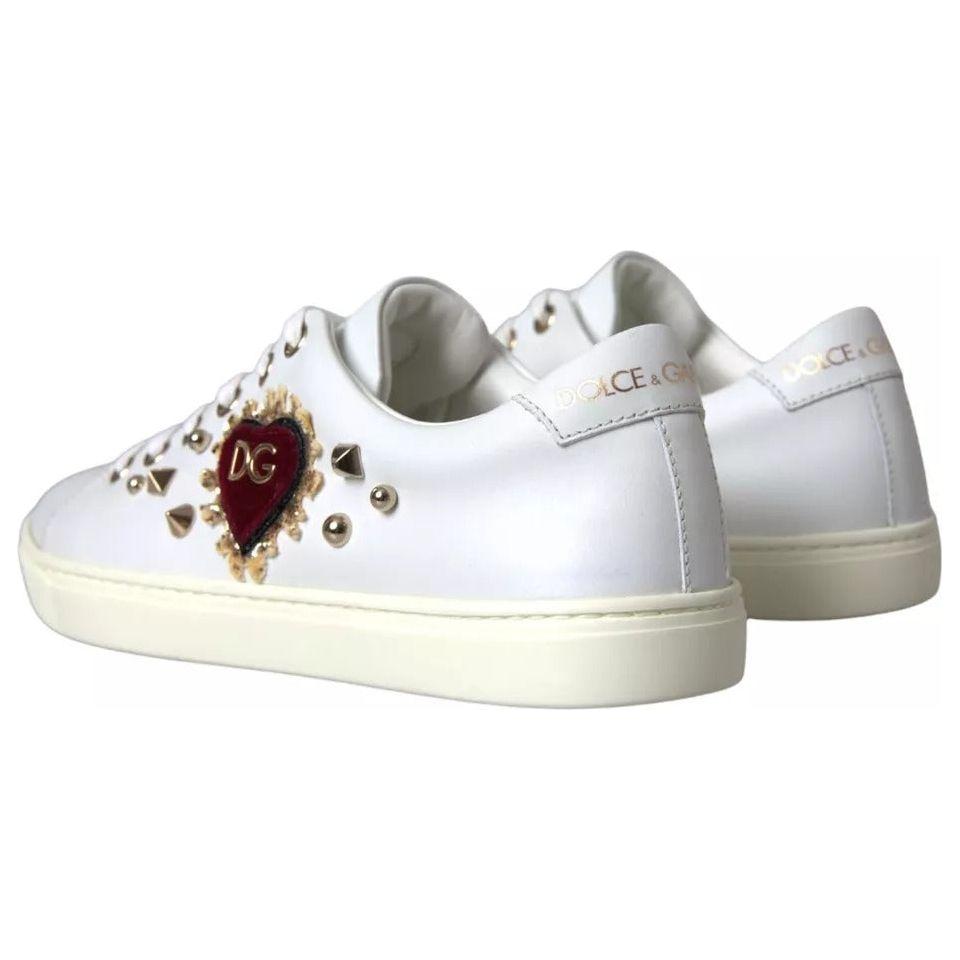 حذاء سنيكرز Dolce &amp; Gabbana Portofino Sacred Heart أبيض للنساء
