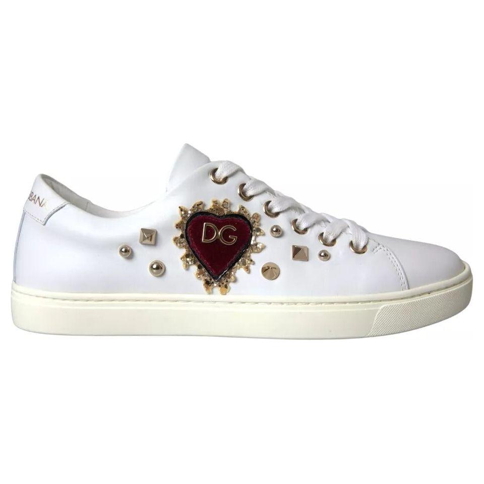 حذاء سنيكرز Dolce &amp; Gabbana Portofino Sacred Heart أبيض للنساء