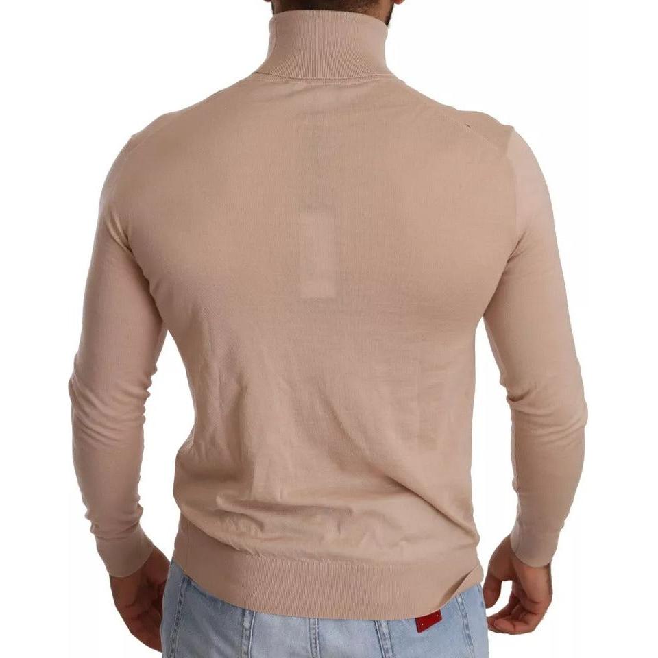 سترة صوفية بياقة مدورة من الكشمير باللون البيج من دولتشي آند غابانا