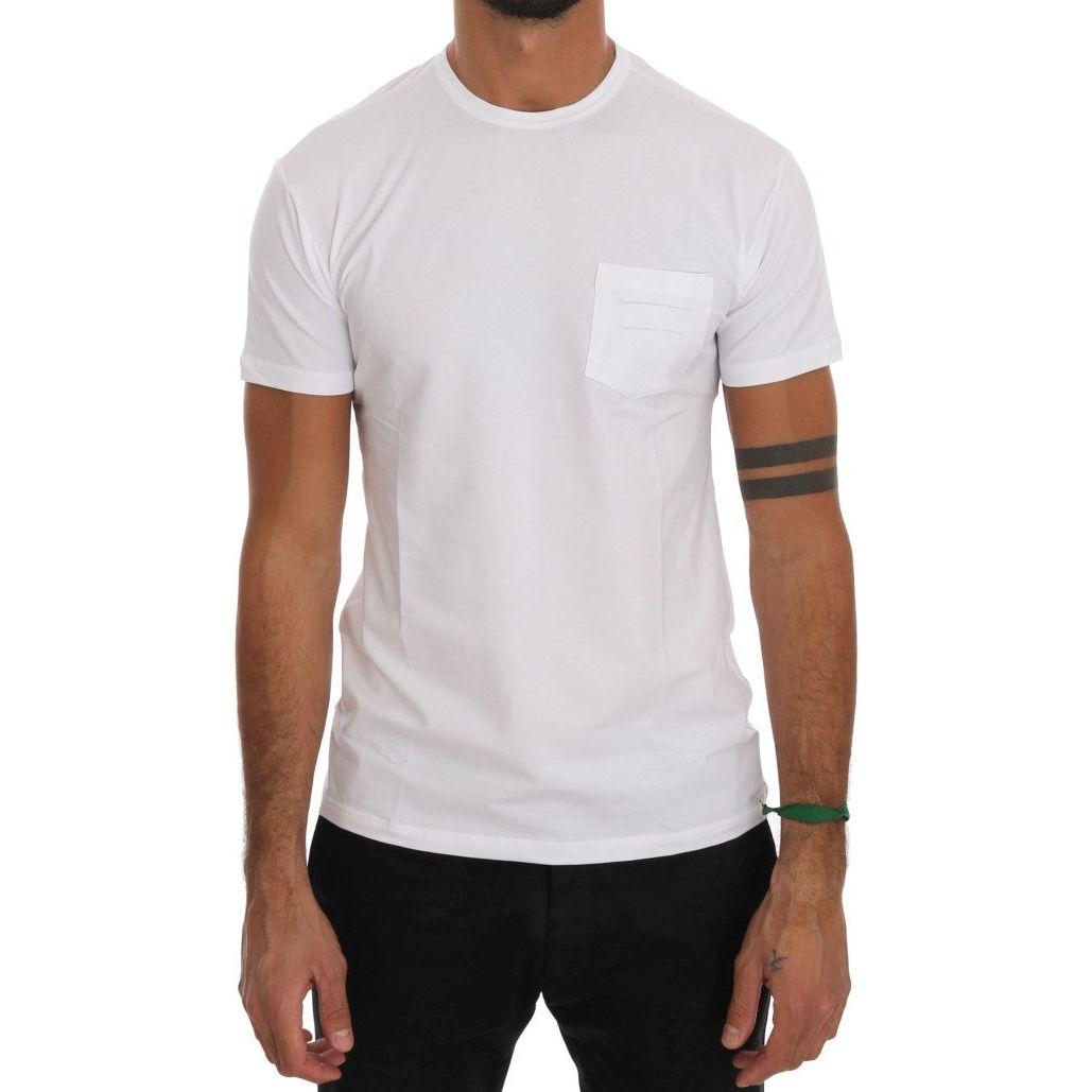 Daniele Alessandrini White Cotton Crewneck T-Shirt TSH1326-1