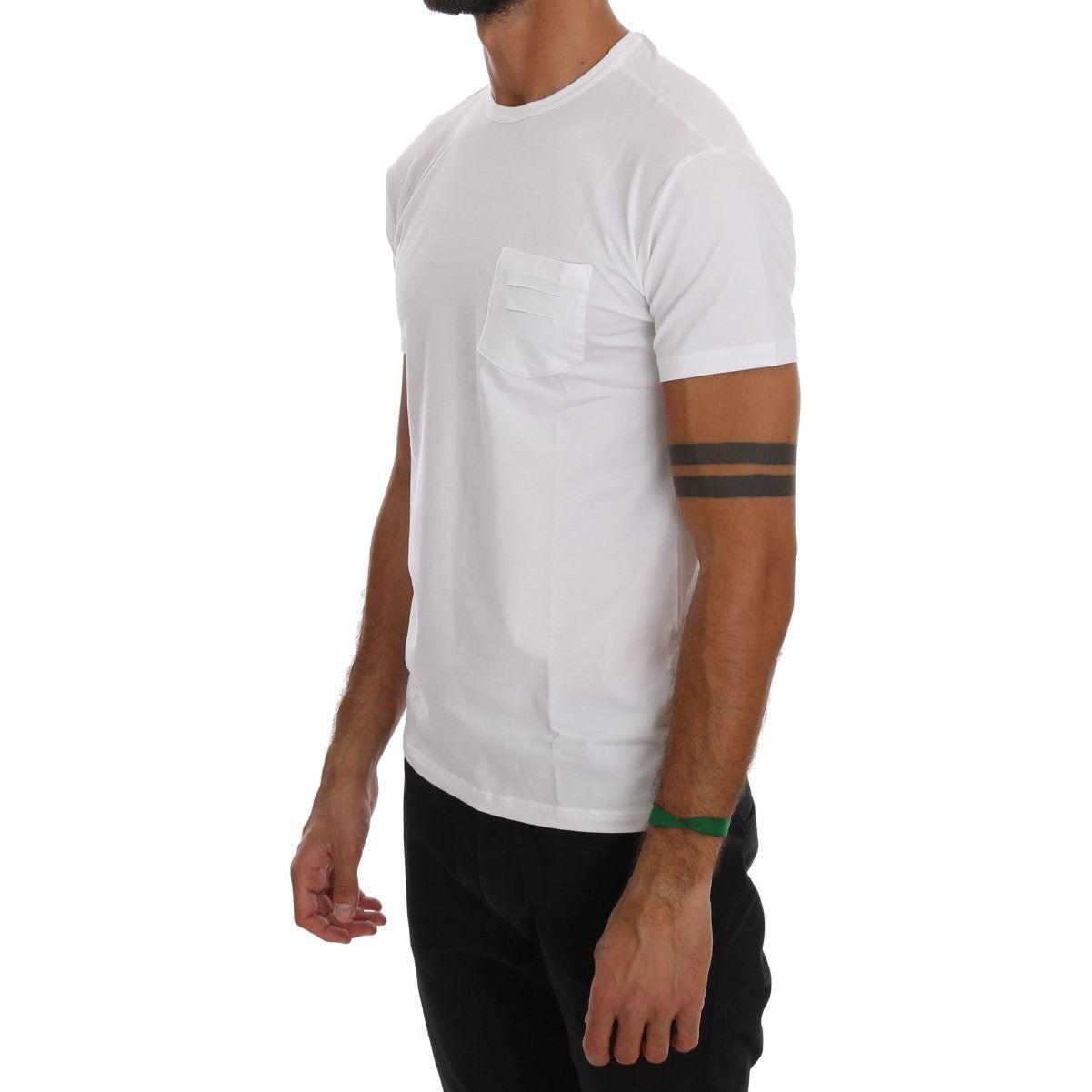 Daniele Alessandrini White Cotton Crewneck T-Shirt TSH1326-1