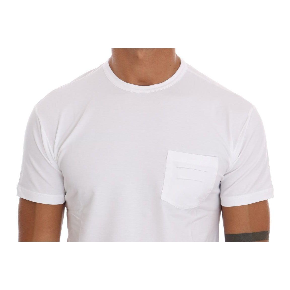 Daniele Alessandrini White Cotton Crewneck T-Shirt TSH1326-1