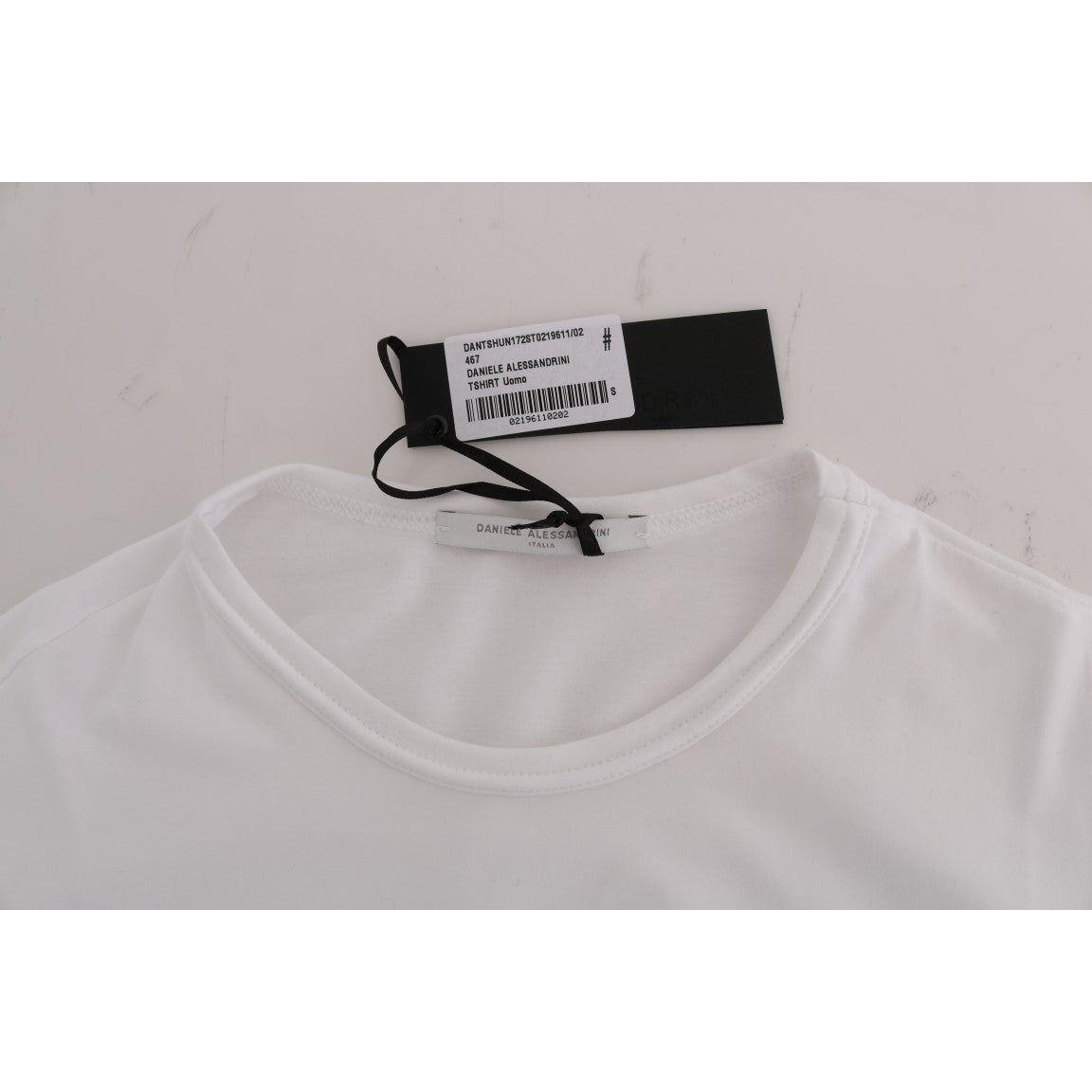 Daniele Alessandrini White Cotton Crewneck T-Shirt TSH1326-1