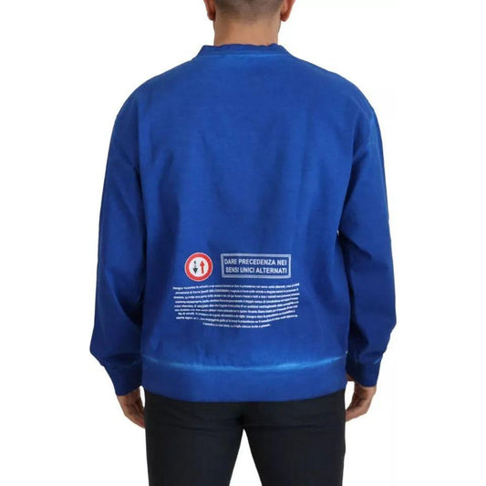 Dolce & Gabbana Blue DGWAY Cotton Crewneck Pullover Sweater TSH83083-50