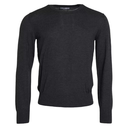 Dolce & Gabbana Dark Gray Cashmere Crewneck Pullover Sweater TSH851901-46