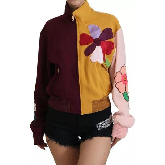 Dolce & Gabbana Multicolor Floral Viscose Full Zip Sweater TSH83697-40