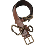 Dolce & Gabbana Brown Calf Leather Gold Metal Buckle Belt Men Dolce & Gabbana Dark Slate Gray