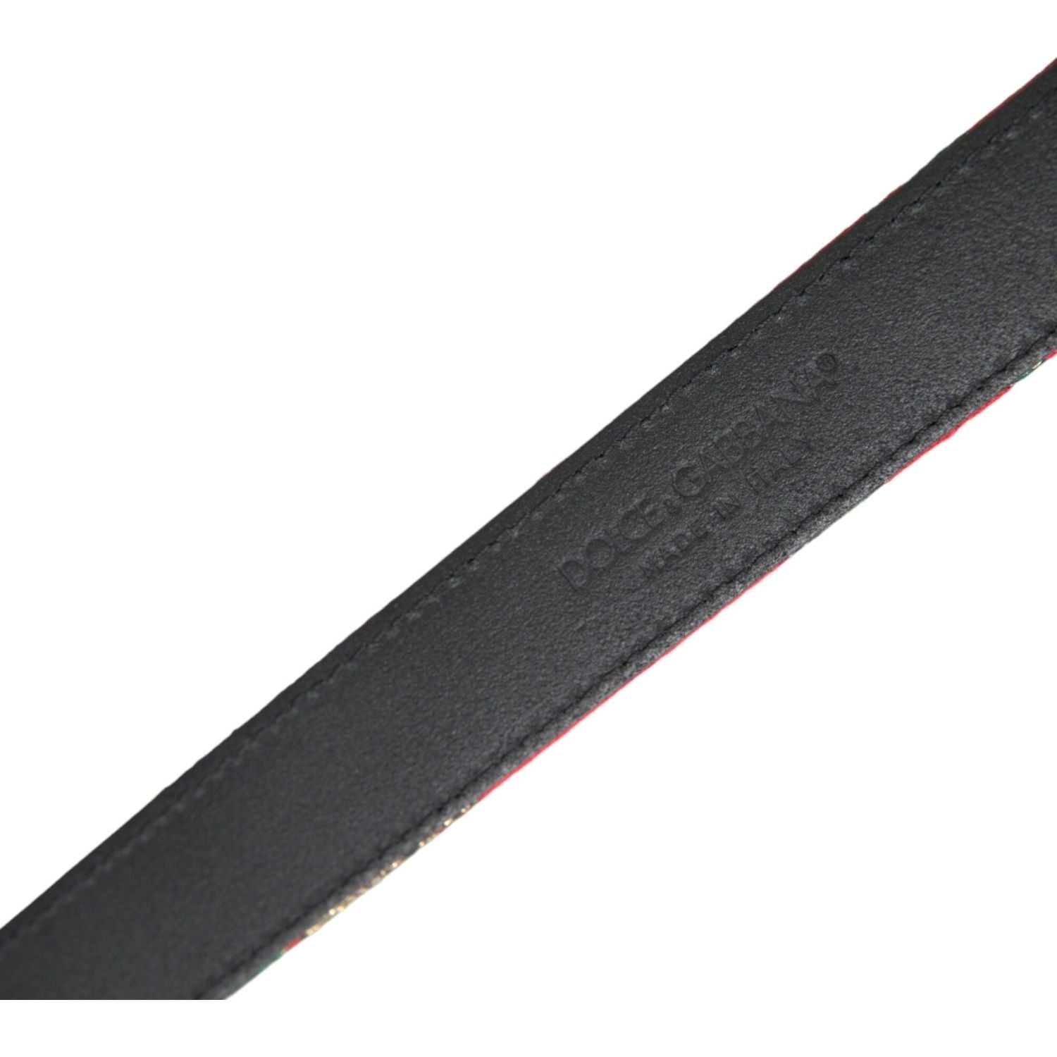 حزام دولتشي آند غابانا من الجلد الأحمر مع مشبك معدني فضي