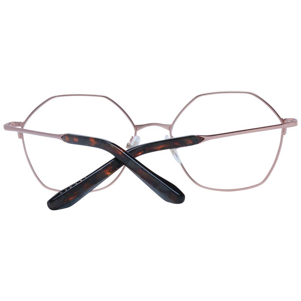 Sandro Rose Gold Women Glasses Frame with stainless steel full-rim design and demo lenses, shown with branded case.