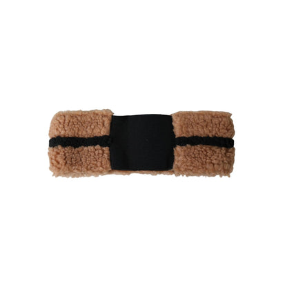 Dolce & Gabbana Brown Black Fleece Wool Head Band Hat Men