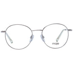 Maje Gold Women Glasses Frame in stainless steel with full-rim round style, demo lenses, size 48-17-140, includes branded case.