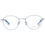 Sandro White Women Glasses Frame, stainless steel oval full-rim design with demo lenses, includes branded case.