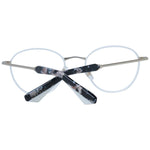 Sandro White Women Glasses Frame, oval stainless steel full-rim design with demo plastic lenses. Includes branded case. Size: 48-19-135.