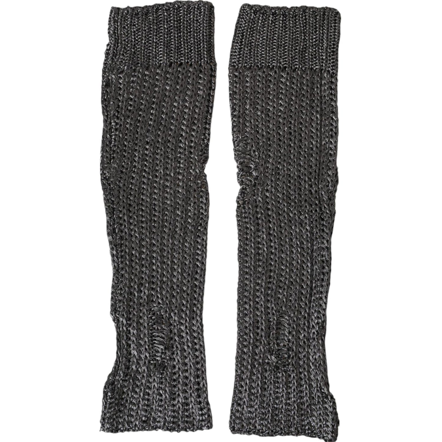 Dolce & Gabbana Gray Viscose Knitted Finger Less Gloves