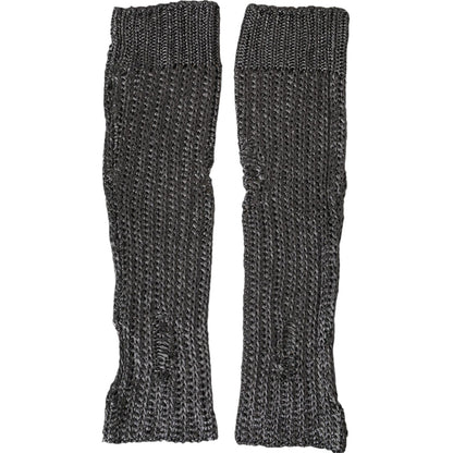Dolce & Gabbana Gray Viscose Knitted Finger Less Gloves