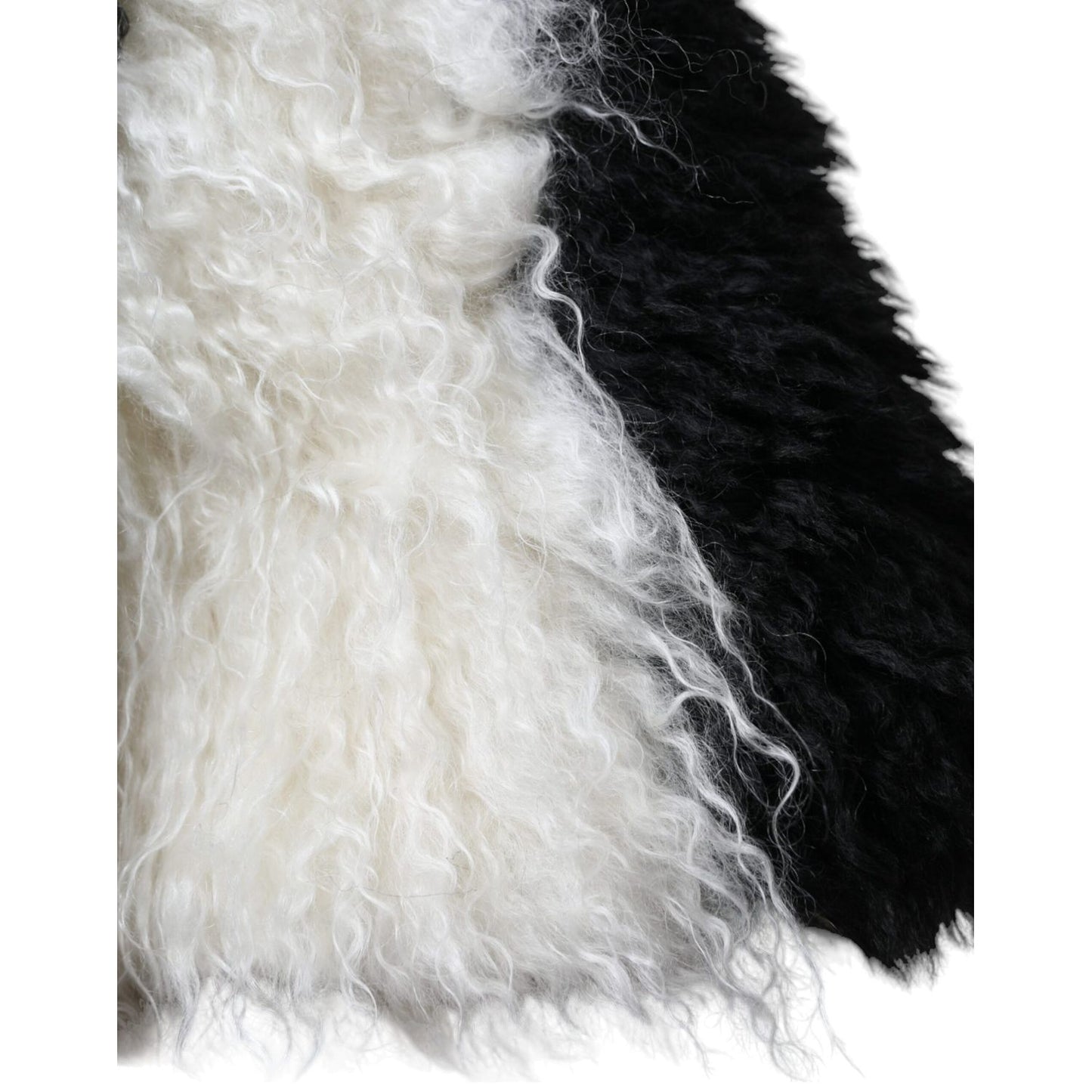 Dolce & Gabbana Black White Stripes Mohair Fur Bucket Hat