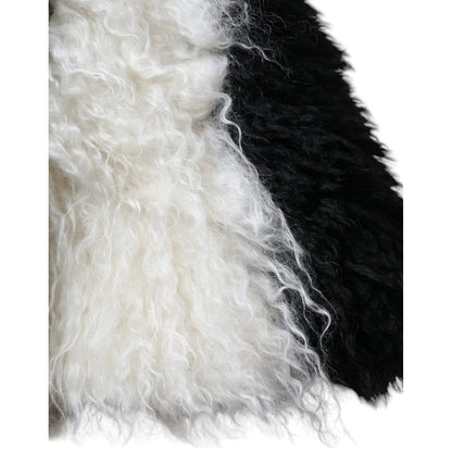 Dolce & Gabbana Black White Stripes Mohair Fur Bucket Hat