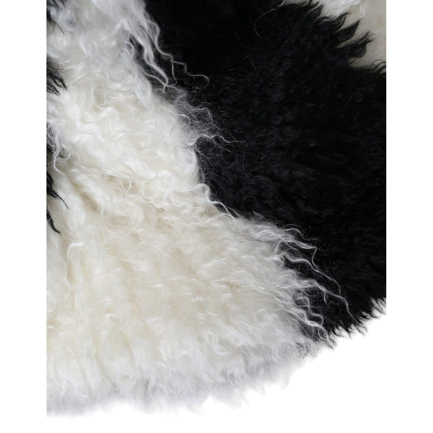 Dolce & Gabbana Black White Stripes Mohair Fur Bucket Hat