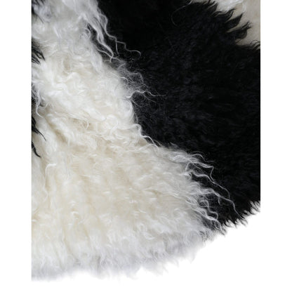 Dolce & Gabbana Black White Stripes Mohair Fur Bucket Hat