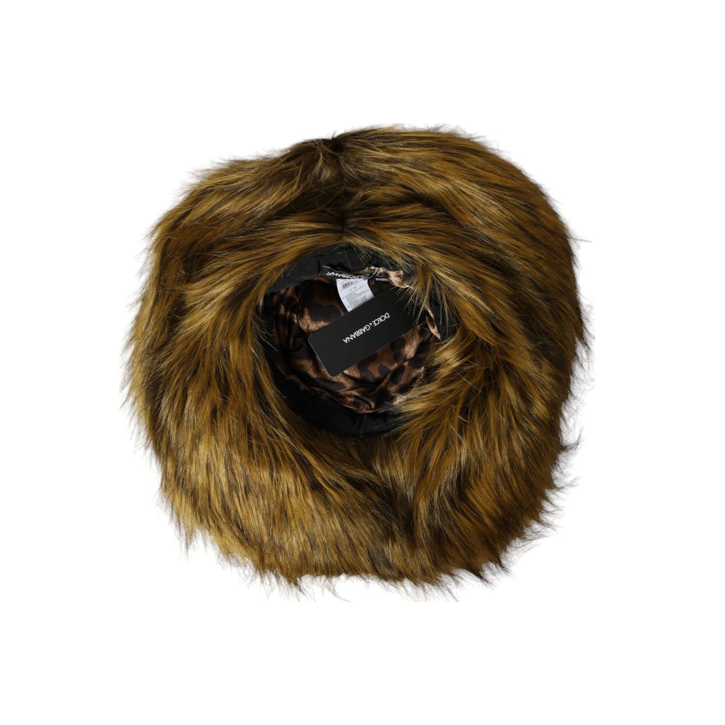 Dolce & Gabbana Brown Modacrylic Faux Fur Bucket Hat