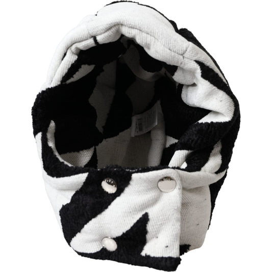 Dolce & Gabbana Black White Wool Whole Head Wrap Hat HAT9560-57