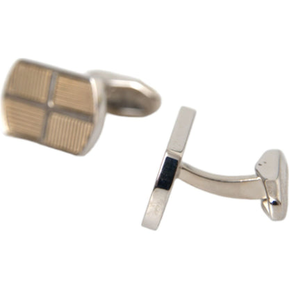 Dolce & Gabbana Silver Gold Plated Metal Brass Pin Cufflinks