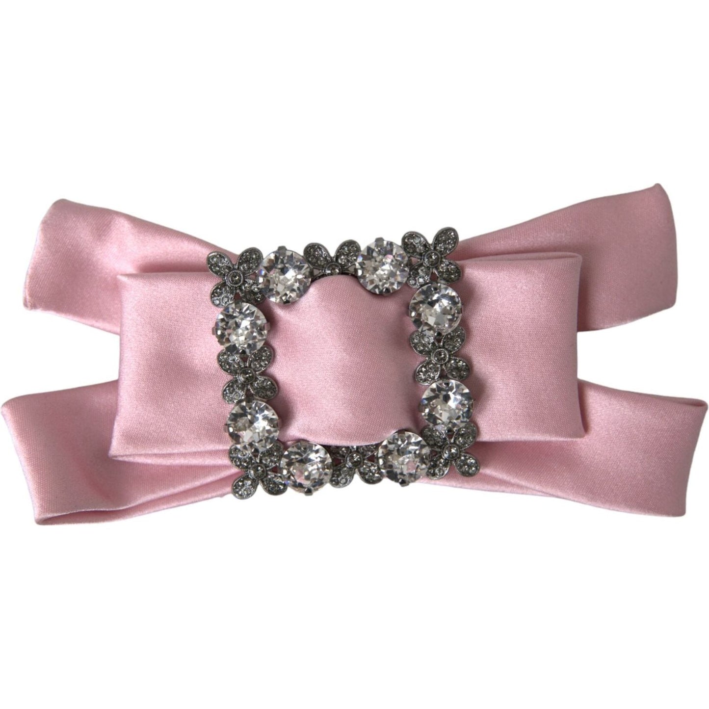 Dolce & Gabbana Pink Satin Crystal Jewelry Brooch Hair Pin FASHION ACCESSORIES