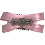 Dolce & Gabbana Pink Satin Crystal Jewelry Brooch Hair Pin FASHION ACCESSORIES