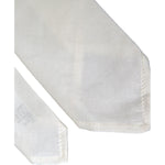 Dolce & Gabbana White Silk Blend Adjustable Tie Men Dolce & Gabbana Light Gray
