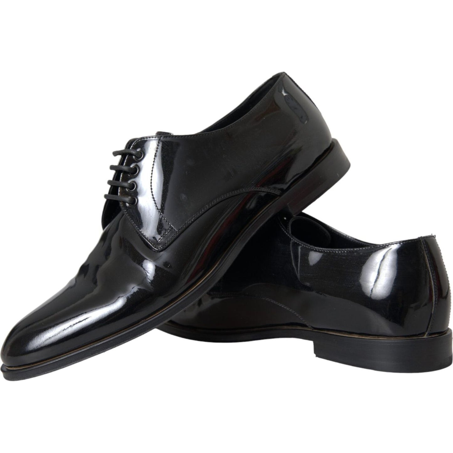 Dolce & Gabbana Black Patent Leather Derby Formal Dress Shoes MV5780-42