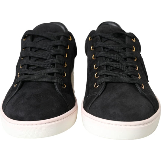 Dolce & Gabbana Black Suede Leather Men Low Top Sneakers Men Shoes MV5687-39.5