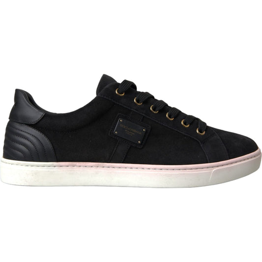 Dolce & Gabbana Black Suede Leather Men Low Top Sneakers Men Shoes MV5687-39.5