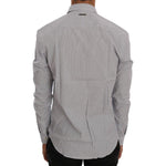 Frankie Morello White Blue Check Casual Cotton Regular Fit Shirt TSH1399-5