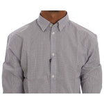 Frankie Morello White Blue Check Casual Cotton Regular Fit Shirt TSH1399-5