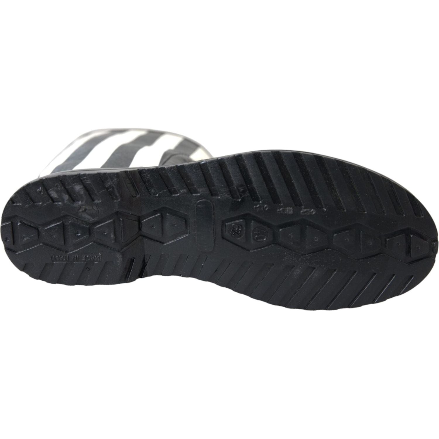 حذاء Dolce &amp; Gabbana أسود مطاطي مسطح يصل إلى الركبة