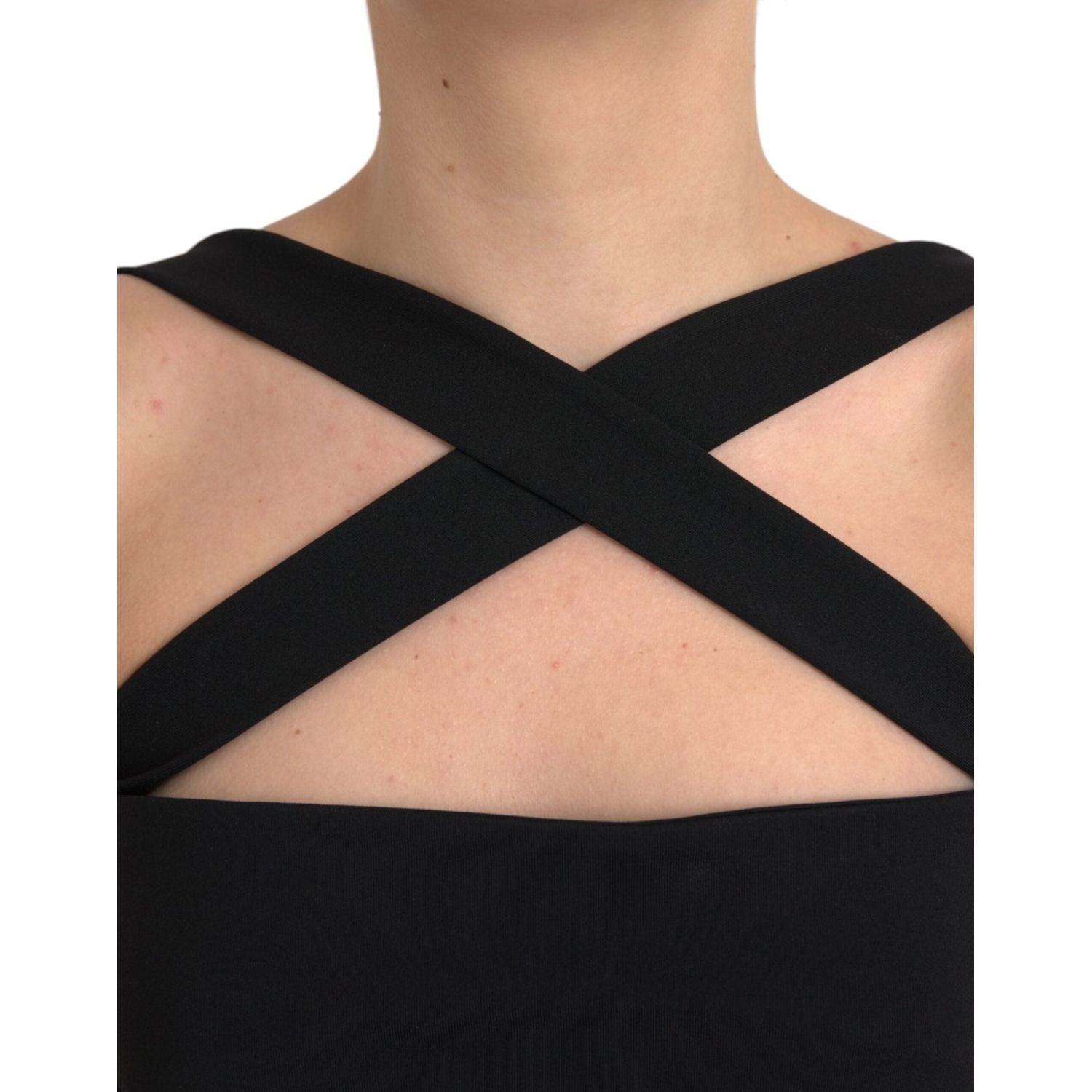 فستان دولتشي آند غابانا أسود بدون أكمام متوسط ​​الطول