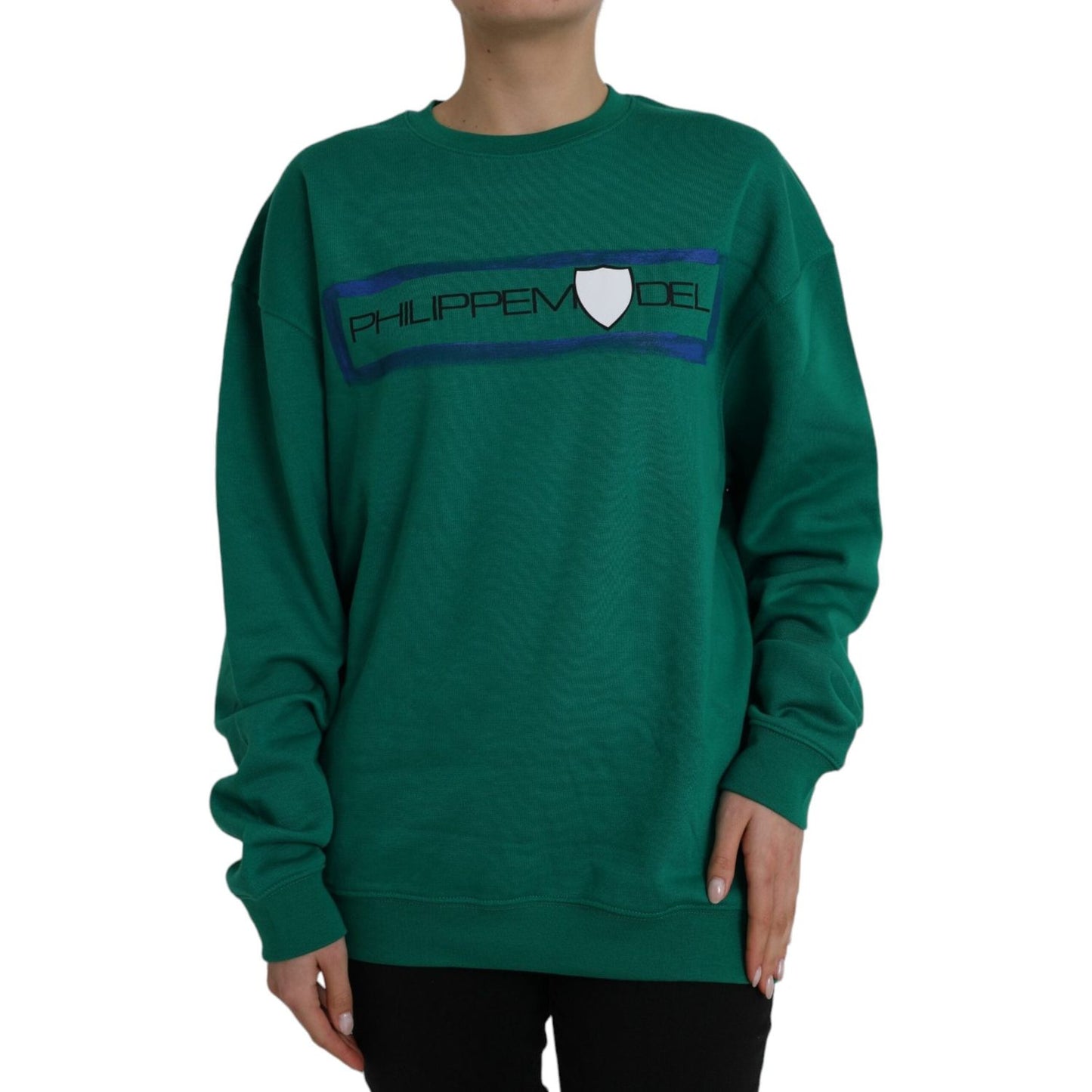 Philippe Model Green Cotton Logo Print Long Sleeves Pullover Sweater TSH83274-XL