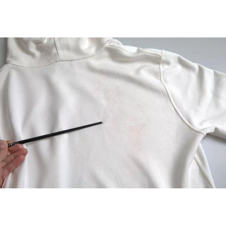 سترة بغطاء رأس من القطن باللون الأبيض من Dolce &amp; Gabbana