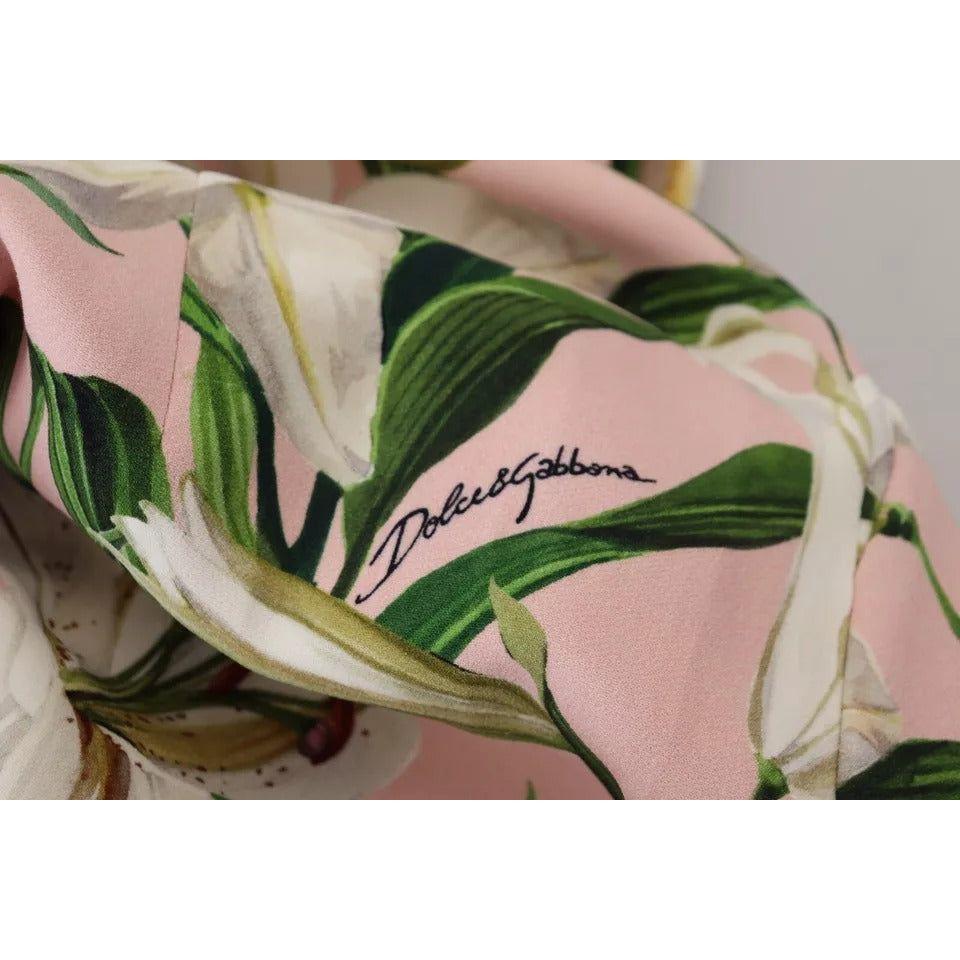 فستان دولتشي آند غابانا بينك ليلي فيسكوز بطول الركبة