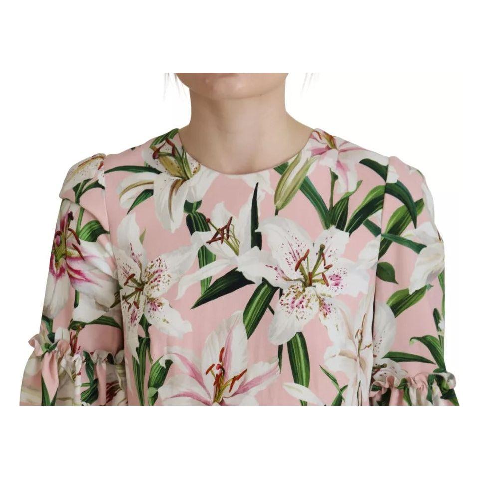 فستان دولتشي آند غابانا بينك ليلي فيسكوز بطول الركبة