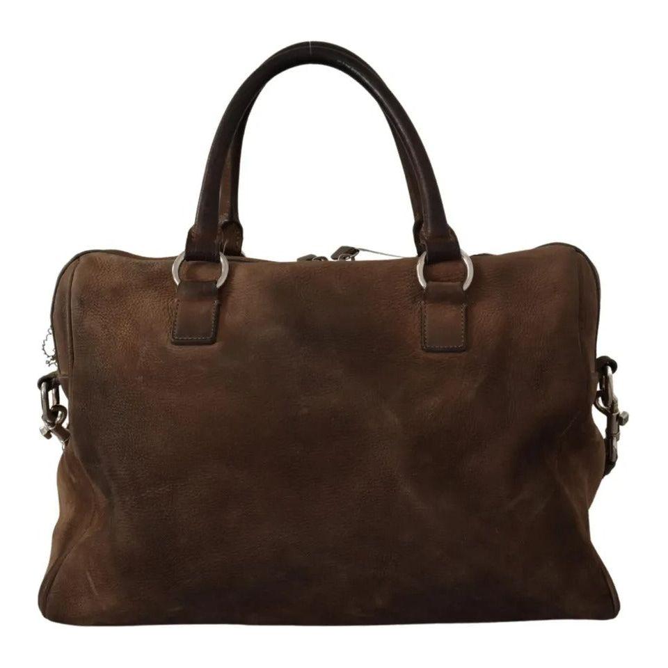 Dolce & Gabbana Brown Leather Shoulder Strap Travel Messenger Gym Men Bag VAS130389