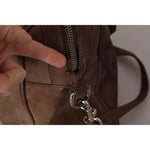 Dolce & Gabbana Brown Leather Shoulder Strap Travel Messenger Gym Men Bag VAS130389