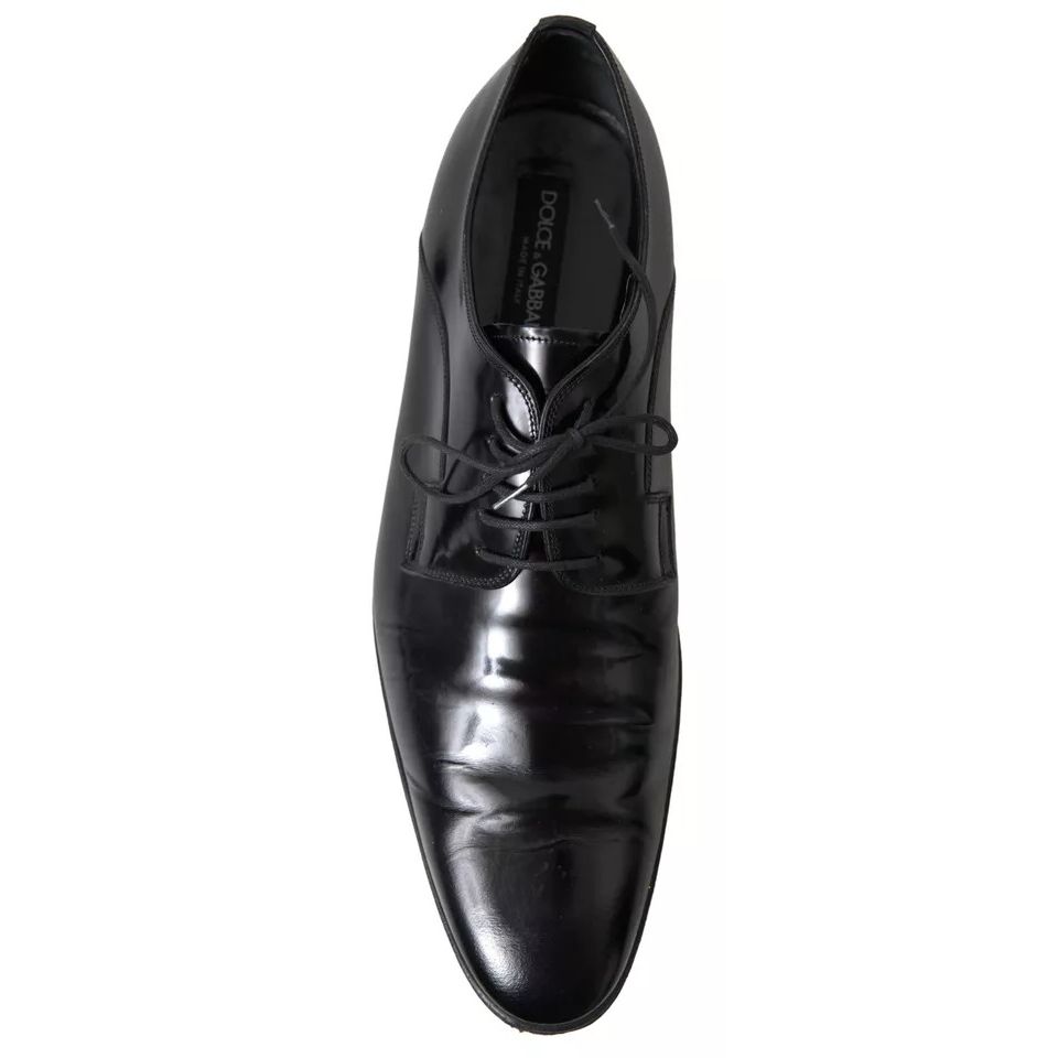 Dolce & Gabbana Black Polished Leather Formal Dress Shoes