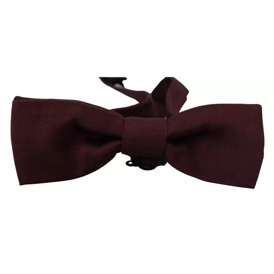 Dolce & Gabbana Bordeaux Silk Adjustable Neck Men Bow Tie