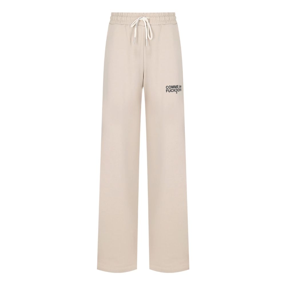 Comme Des Fuckdown Beige Cotton Women Palazzo Pants